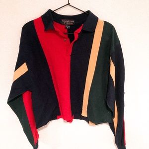 Vintage Colorblock Cropped Polo